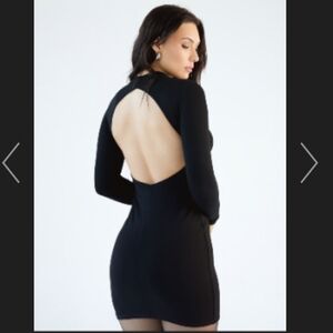 Klassy Network black open back Long Sleeve brami dress